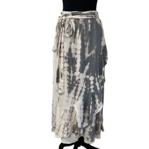 Sim & Sam Tye Dye Wrap Gray & Cream Skirt(Size Medium)